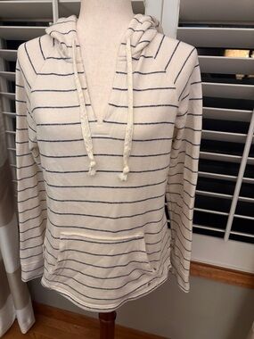Billabong Striped Cream & Navy Hoodie